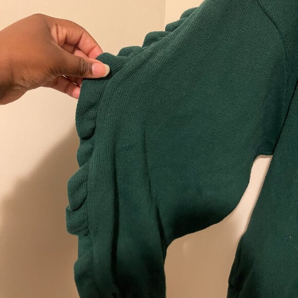 A New Day Green Ruffle Sleeve Sweatshirt – Size M - Picture 2 of 4